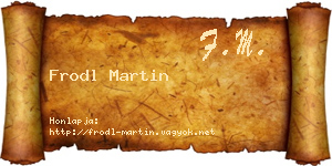 Frodl Martin névjegykártya